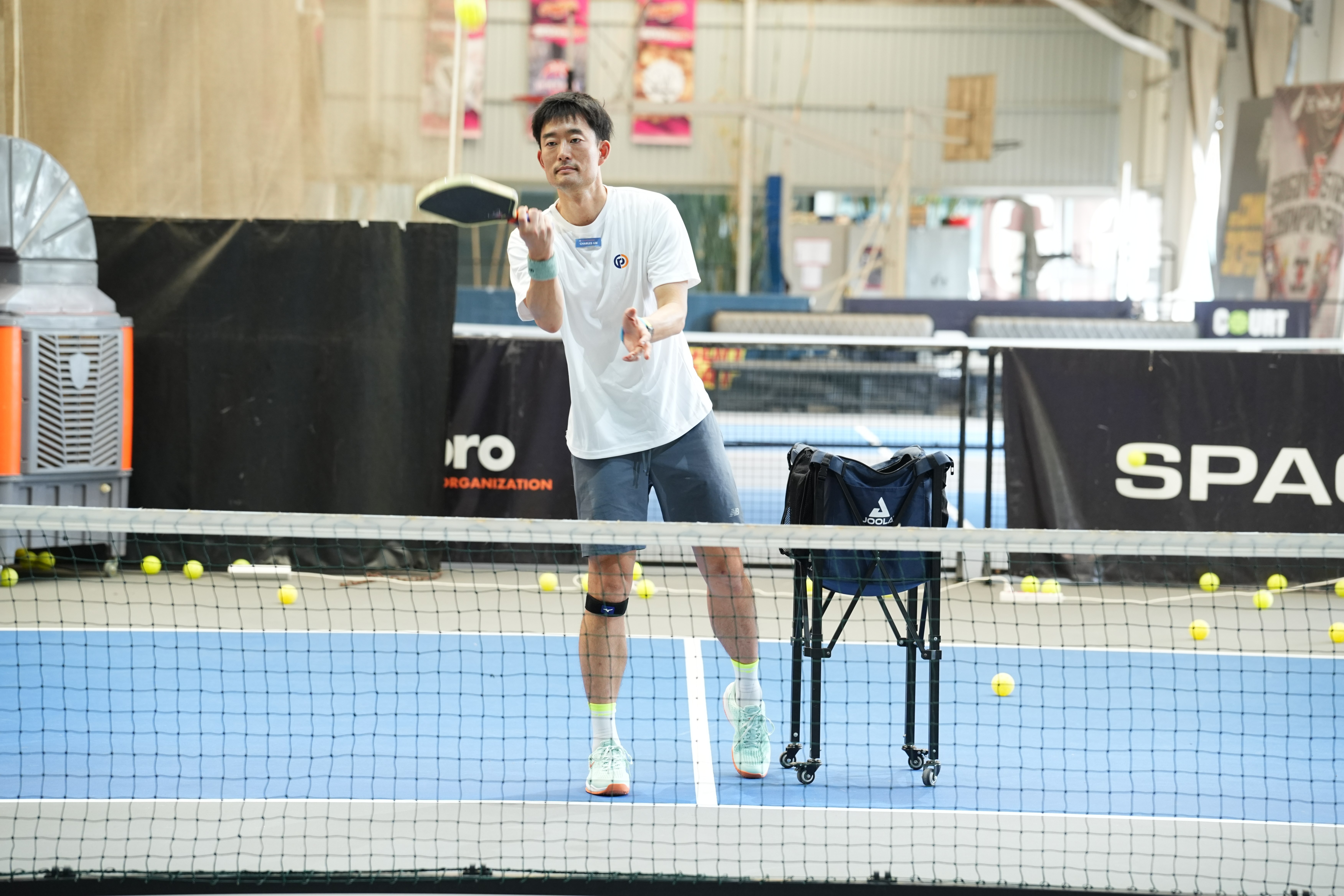 Pickleball coaching and practice at the net